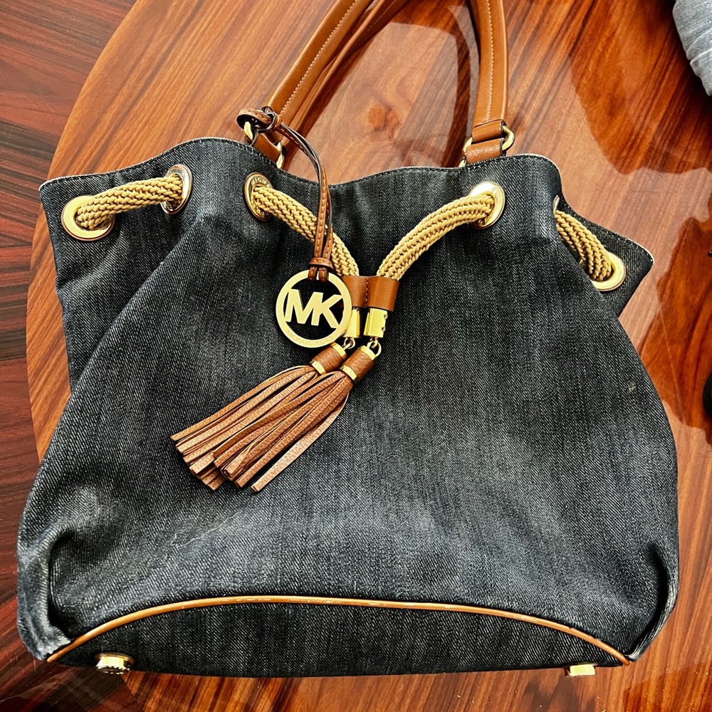 Michael Kors Blue Canvas Shoulder Bag